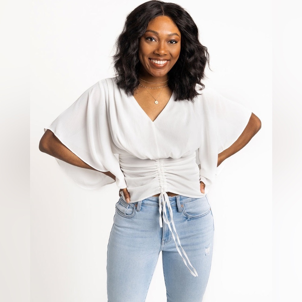 L Love Flattering Ruched Top